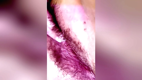 Stepmom rubs her hairy pink pussy in amateur solo video