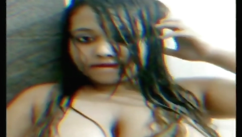 Indian brunette 18+ girl shows off her big boobs in solo video