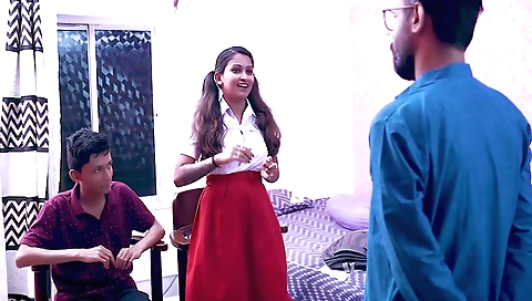 Big black cock gets her cunt rammed in a threesome