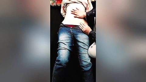 Indian girlfriend fucks with a big dildo in the shower