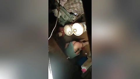 Indian nude milf with a nice body is naked in the bathroom