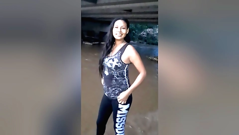 Indian stepsister in river gives big ass fuck in her hole