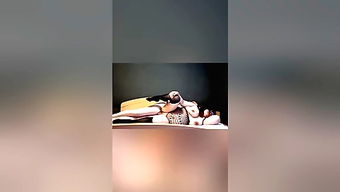 Busty brunette wife is showing off her big boobs 1