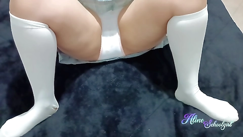 Hot brunette with a juicy body plays with stepcousin