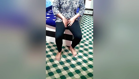 Indian solo amateur woman masturbating in her room