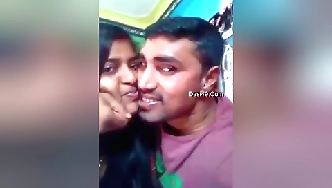 Indian brunette and her lover in a cam hd sex video