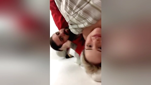 Nasty amateur chick with huge boobs and ass fucked in a web cam