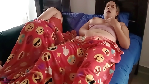 Brunette with a huge ass and a nice body is sucking her partner