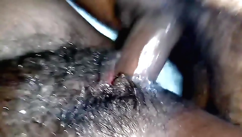 Indian amateur has a sexy hairy pussy in the bedroom