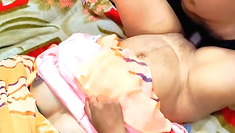 Bhabhi is a hot brunette in Indian style and shows her face