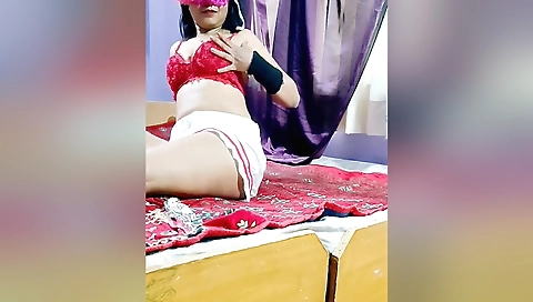 A hot nurse makes a solo porn video in her bedroom