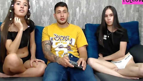 Indian brunette stepdaughter 18+ and stepbrother in 18+ threesome