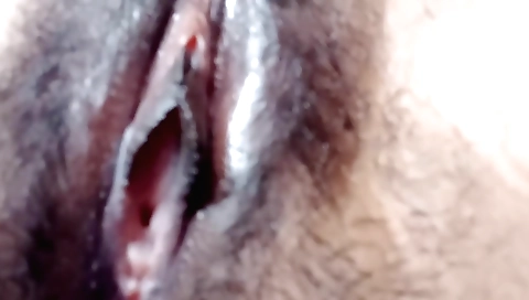 Indian girl in black dress and lingerie fucks herself