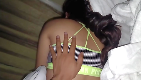 Busty teen 18+ with small titties having an erotic sex