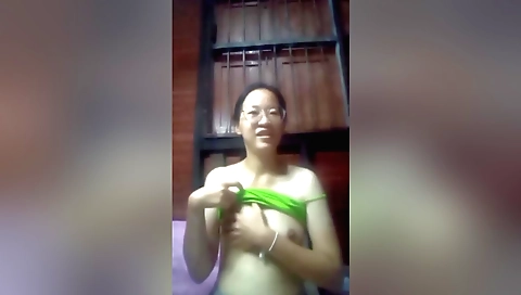 Brunette amateur video of hot girl alone in her house