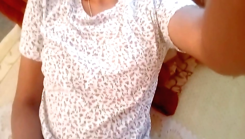 Solo girl in a dress shows off her big tits and pussy