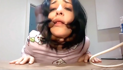 Amateur brunette fuck video with a tiny hole in pussy