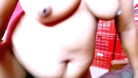 Busty brunette stepmom and stepson have some sex in POV