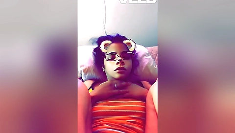 Indian brunette naked and she is touching her pussy