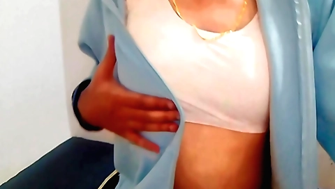 Indian chick with big boobs takes shower and goes to house