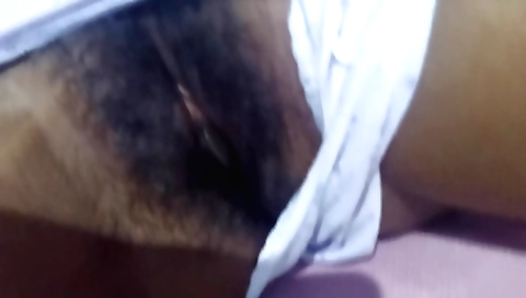 Hairy indian chick giving a blowjob and her pussy full of cum