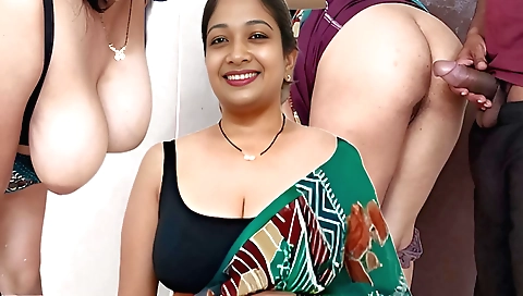Indian busty milf fucks in front of hiring in a recording