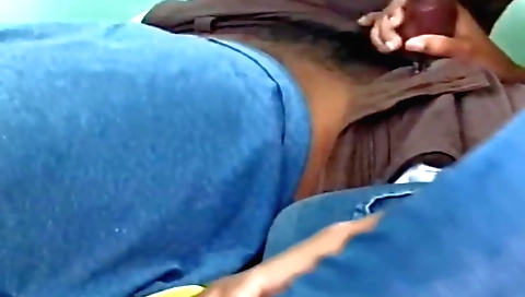 Indian amateur handjob sex video with a long black pony