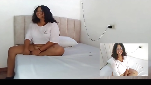 Amateur brunette with big tits getting teased and licked