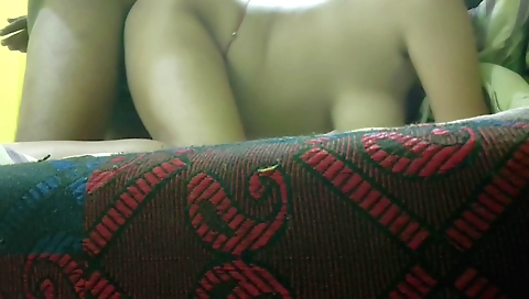 Hot indian teen in a black lingerie plays with sex toys