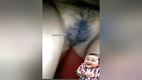 Hairy blonde girl masturbating in amateur solo video