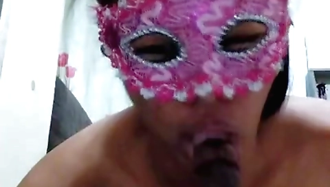 Asian babe sucking a dick and getting creampie in mouth