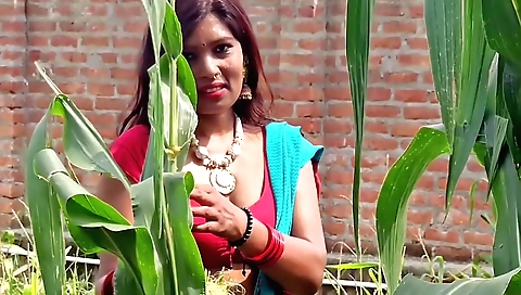 Indian solo girl in her clothes rides a hot package