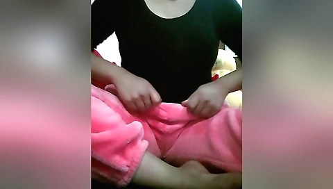 Female masturbating while taking a nap for a long break