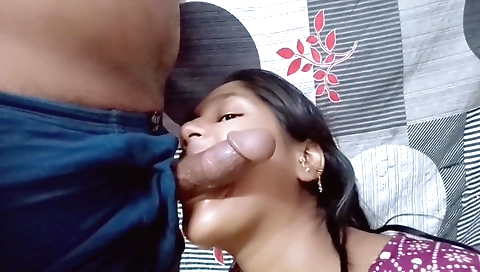 Indian wife with natural tits has her pussy licked