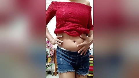 Beautiful little brunette girl naked for you to watch