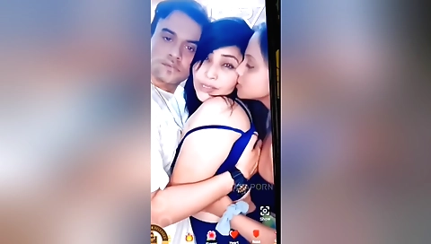 Horny brunette takes a dick in her mouth and pussy