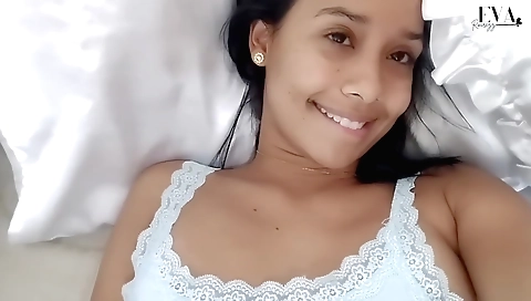 Brunette in sensual lingerie shows her sexy body on the camera