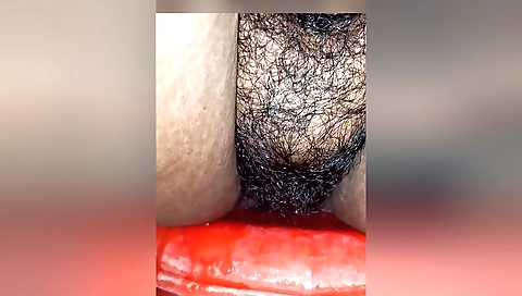 Mature woman in sexy lingerie with a hairy pussy musturbates