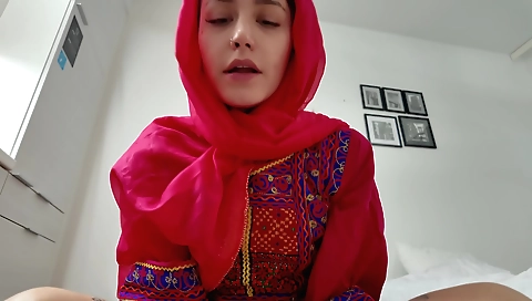 Busty indian brunette with big ass plays with her lover