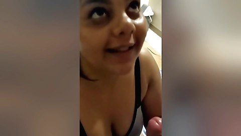 Busty indian chick got a free webcam access to the hotel room