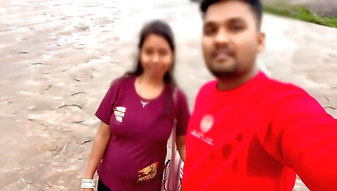 Sexy brunette in sexy outfit in a homemade outdoor clip