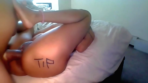 Milf with big tits has huge cock on her webcam vid