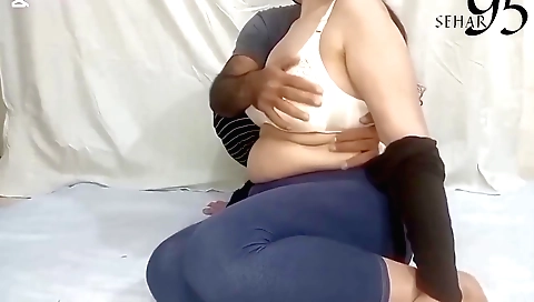 Indian girl with big tits and big booty fucked in bed