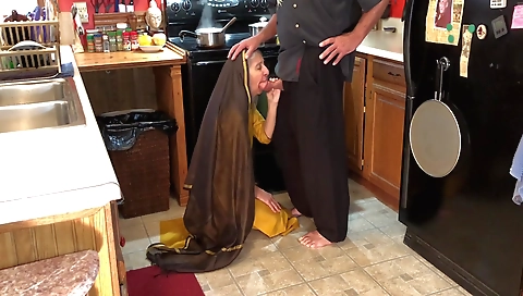 Indian step sister gets her stepbrother fucked in mouth